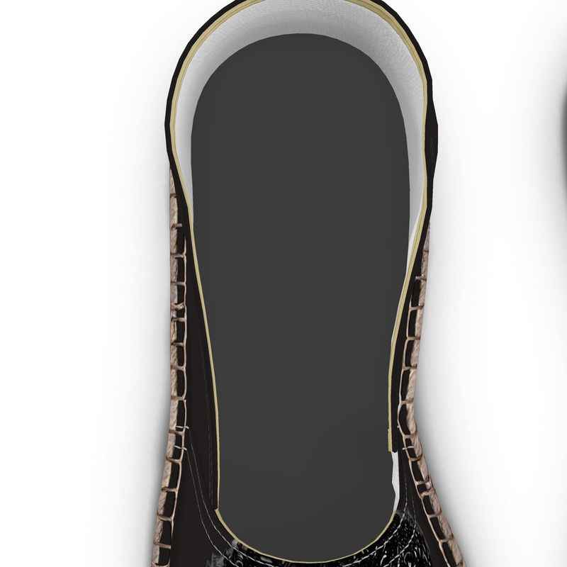 Black slip-on espadrilles with jute insole and non-slip rubber sole, flat silhouette — additional view 11