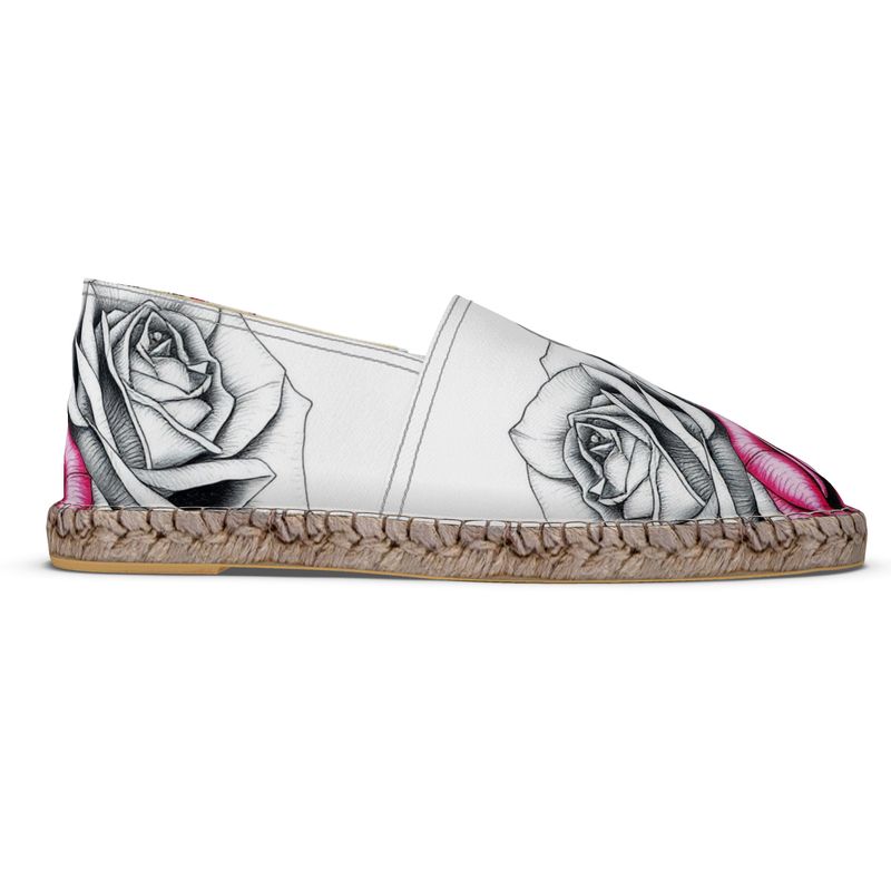 R&RH Women Pink Floral Espadrilles with non-slip rubber sole