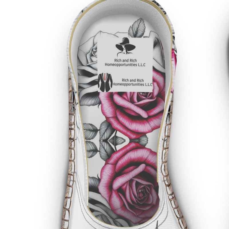 R&RH Women Pink Floral Espadrilles with non-slip rubber sole