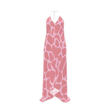 Load image into Gallery viewer, R&amp;RH halterneck backless pink abstract women&#39;s dress
