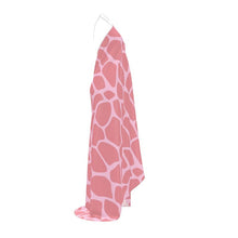 Load image into Gallery viewer, R&amp;RH halterneck backless pink abstract women&#39;s dress

