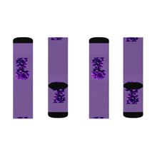 Load image into Gallery viewer, Floral Sublimation Socks - Purple Orchid Design | Trendy and Comfortable Footwear for Home and Casual Outings
