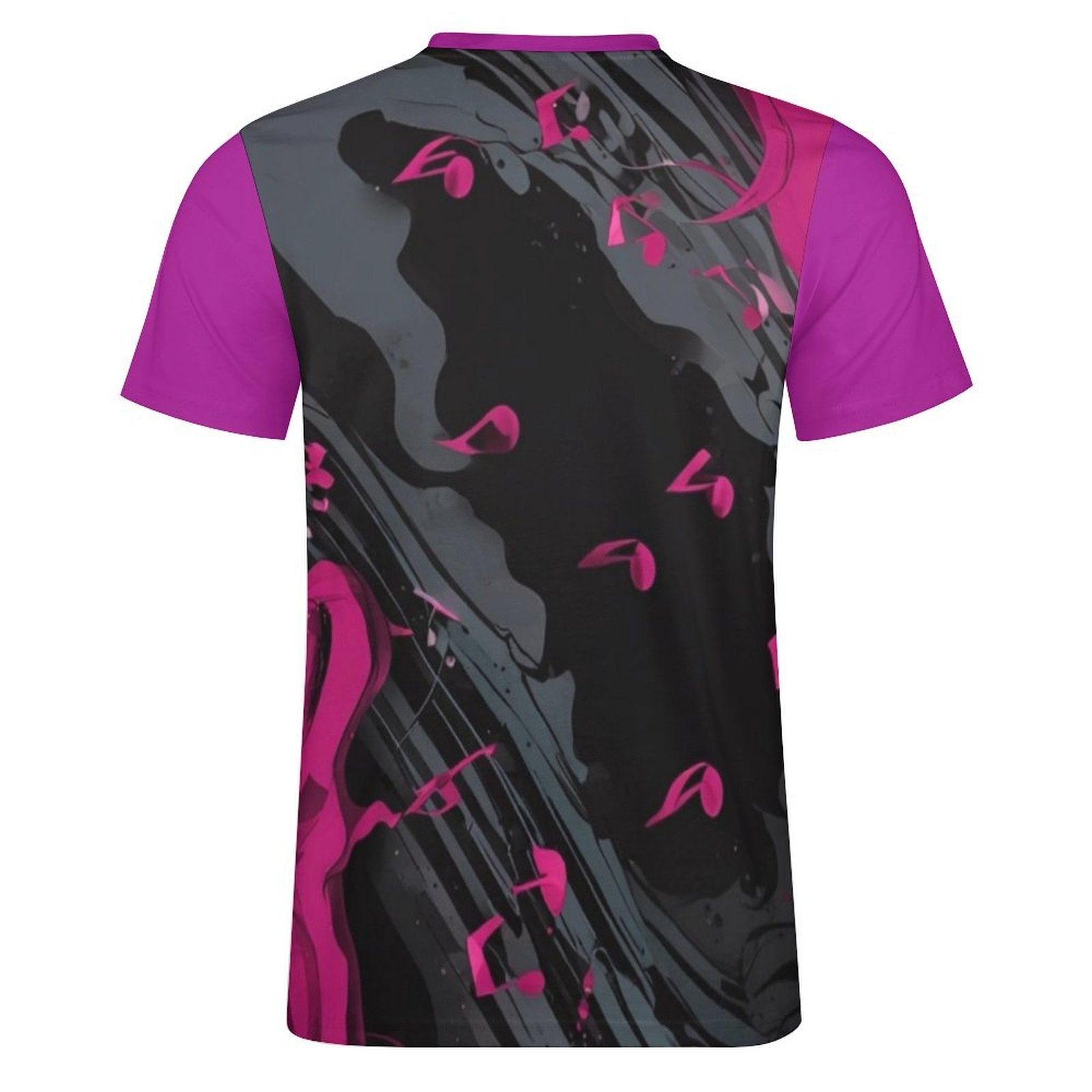 Rich and Rich Men's Multicolor Magenta Gray and Black Designer Cotton T-Shirt