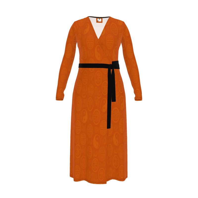Rich and Rich Orange Feng Shui Inspired Women's Wrap Dress