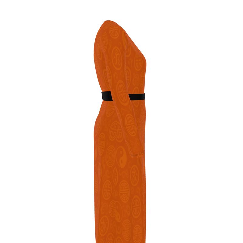 Rich and Rich Orange Feng Shui Inspired Women's Wrap Dress