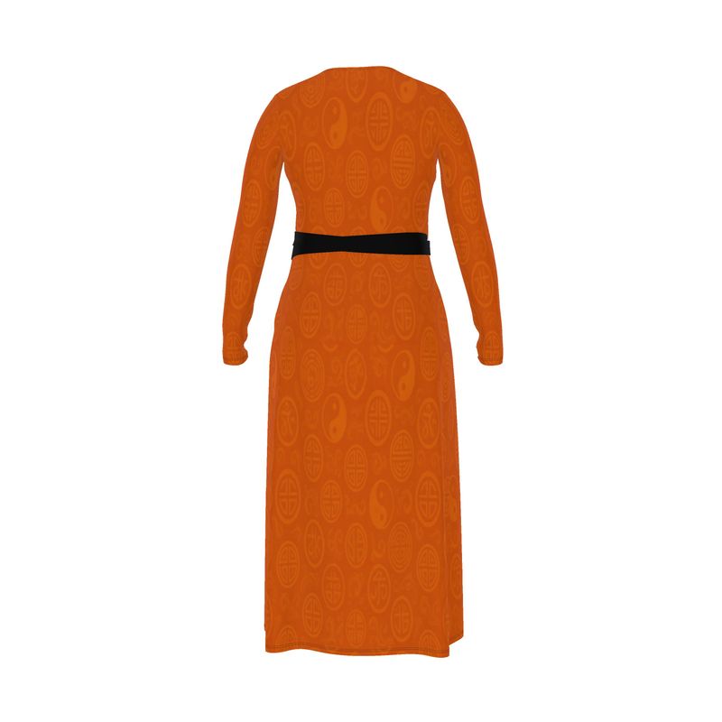 Rich and Rich Orange Feng Shui Inspired Women's Wrap Dress