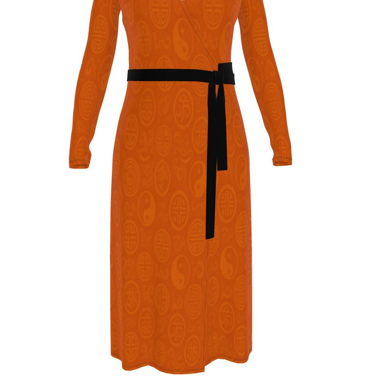 Rich and Rich Orange Feng Shui Inspired Women's Wrap Dress