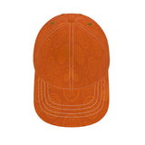 Orange six-panel baseball cap with curved peak and mesh-lined interior — alternate view