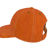 Orange six-panel baseball cap with curved peak and mesh-lined interior — additional view 8