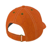Orange six-panel baseball cap with curved peak and mesh-lined interior — additional view 10