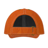 Orange six-panel baseball cap with curved peak and mesh-lined interior — additional view 11