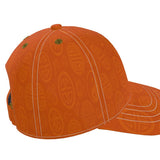 Orange six-panel baseball cap with curved peak and mesh-lined interior — additional view 12