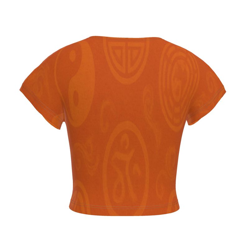 Rich and Rich Orange Feng Shui Women's Crop Top made from cotton and recycled polyester jersey