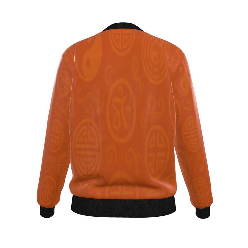 Rich and Rich Women's Orange Feng Shui Reversible Silk Bomber Jacket