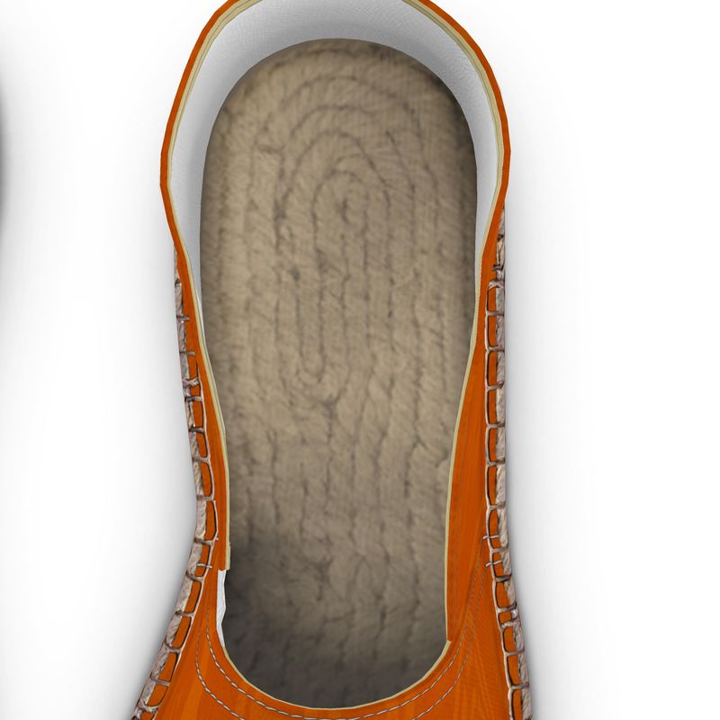 Rich and Rich Orange Feng Shui Inspired Unisex Espadrilles showcasing vibrant orange design