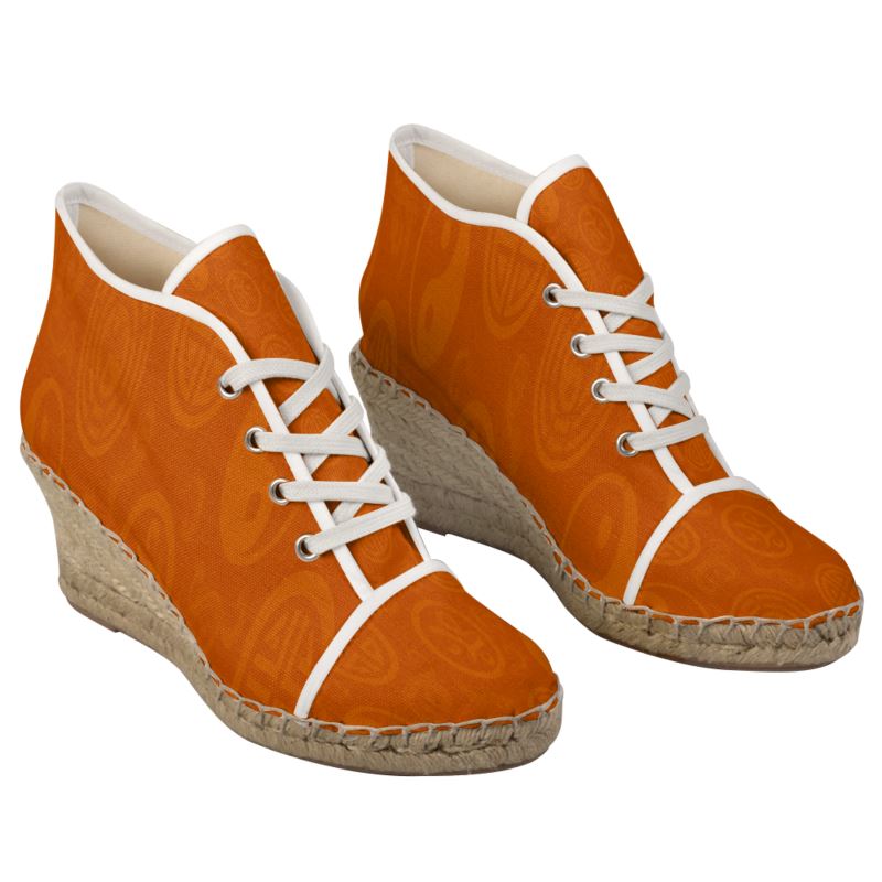 Rich and Rich Orange Feng Shui Women's Wedge Heel Espadrilles
