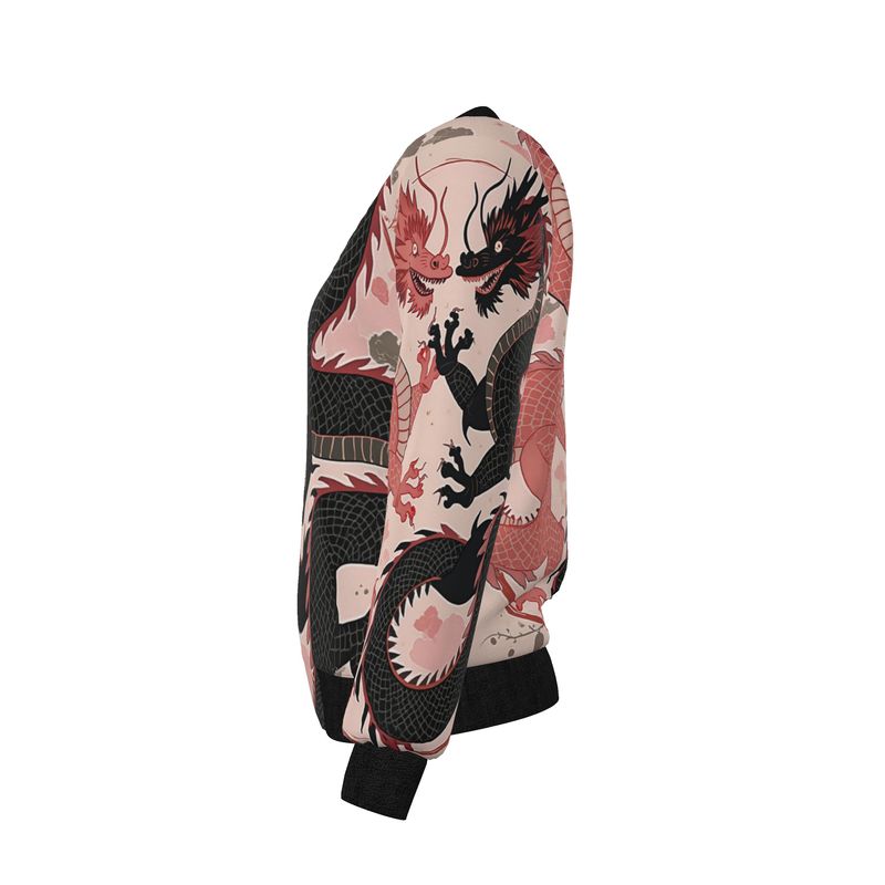 Rich and Rich Pink Dragon Reversible Bomber Jacket for Women