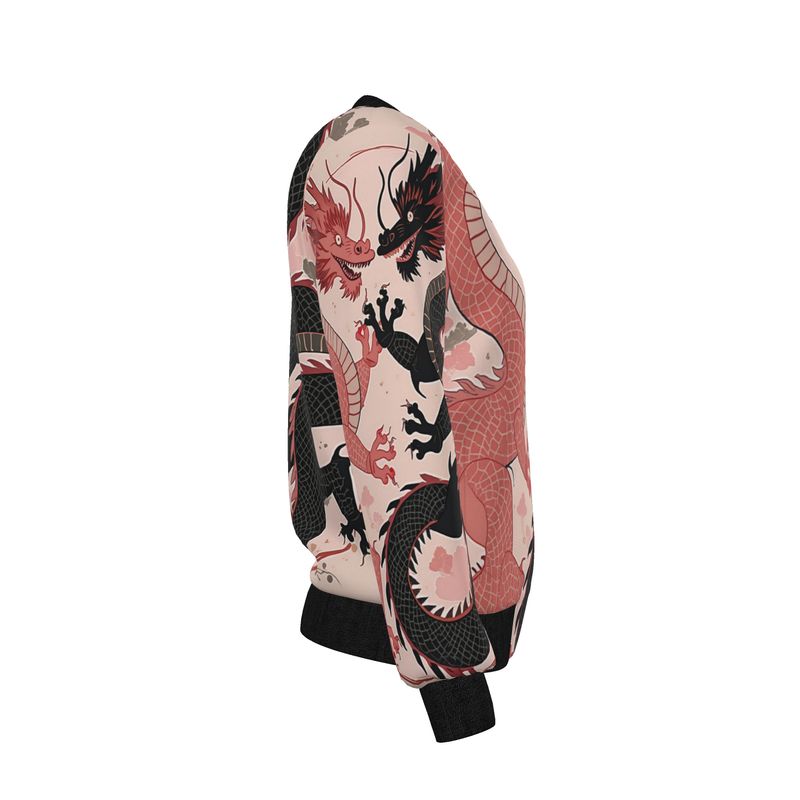 Rich and Rich Pink Dragon Reversible Bomber Jacket for Women