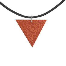 Load image into Gallery viewer, Orange Feng Shui Inspired Wooden Pendant Geometric Shapes
