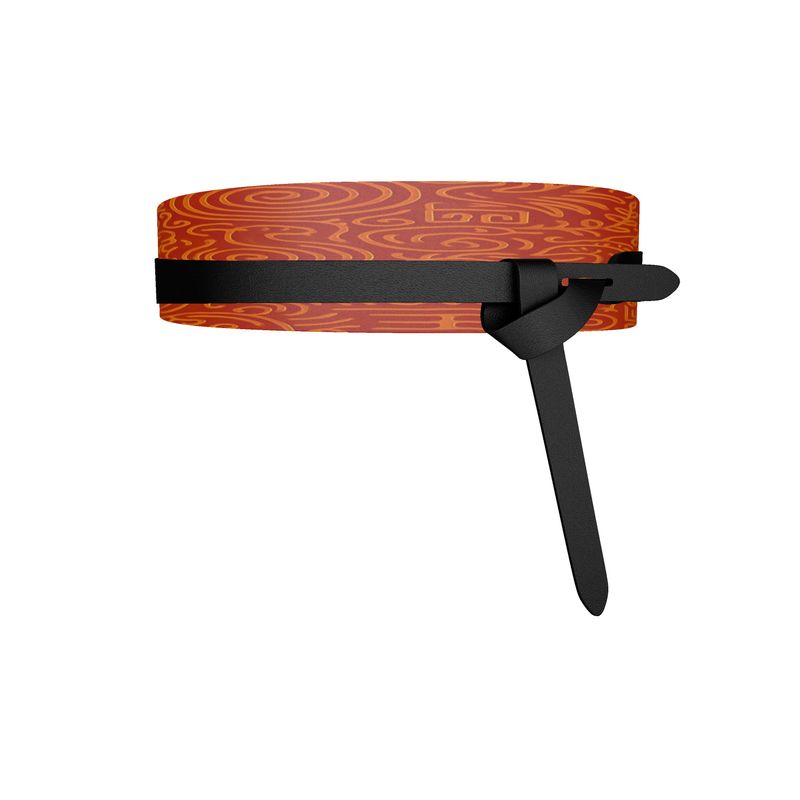 Rich and Rich Orange Women's Leather Wrap Leather Belt