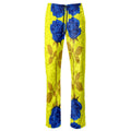 Yellow and Rose wide leg womens trousers with elastic waistband and drawstring detail