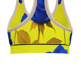 Yellow and rose sports bra in stretch Flex Sport Lycra with supportive compression and wide size range — additional view 8