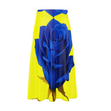 A-line midi skirt with elasticated waist and soft drapey fabric in a premium printed design