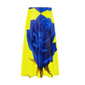 Elegant high-rise A-line midi skirt in soft drapey fabric with premium print by Contrado