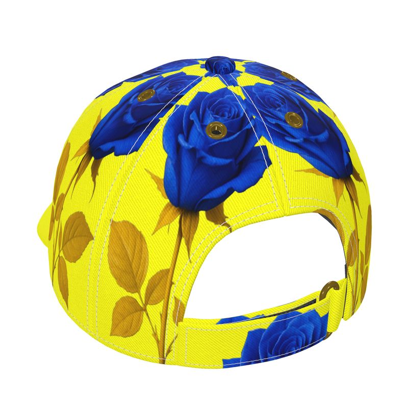 Yellow and Rose six-panel baseball cap with curved peak by Contrado