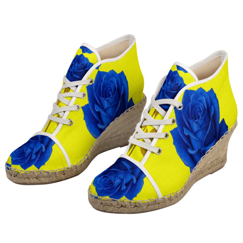 Ladies Wedge Espadrilles with natural jute platform and wedge heel