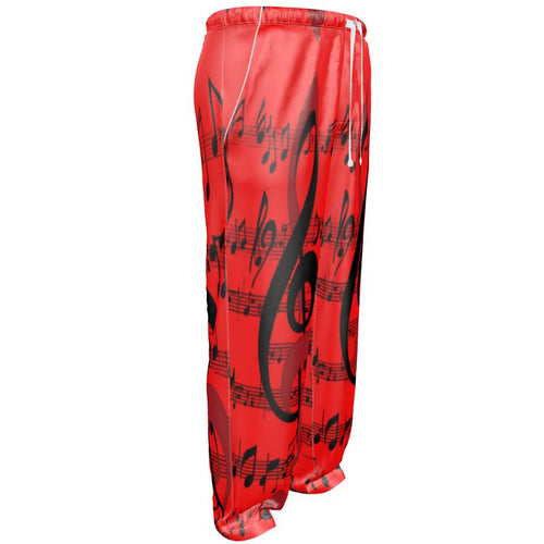 Musical Notes Men’s Luxury Pajama Bottoms with mother of pearl buttons and relaxed fit