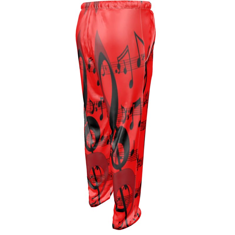 Musical Notes Men’s Luxury Pajama Bottoms with mother of pearl buttons and relaxed fit