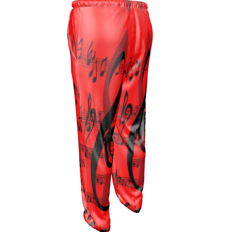 Musical Notes Men’s Luxury Pajama Bottoms with mother of pearl buttons and relaxed fit