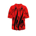 Musical Notes Men's Revere Shirt with black musical notes design on white fabric