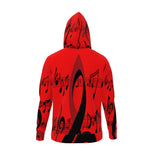 Unisex relaxed-fit designer hoodie in woven poly with hood and long sleeves — alternate view