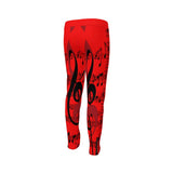 Men's tracksuit pants with musical notes print and side stripe detailing — rear view