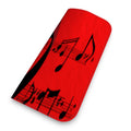 Musical Notes Leather Glasses Case with hand-painted edges and faux suede interior