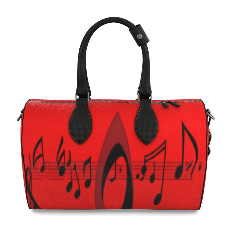 Musical Notes Duffle Bag in rich Nappa leather with musical note design