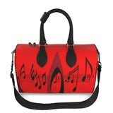 Nappa leather duffle bag with musical notes print and faux suede inner lining — alternate view