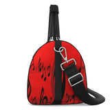 Nappa leather duffle bag with musical notes print and faux suede inner lining — product detail