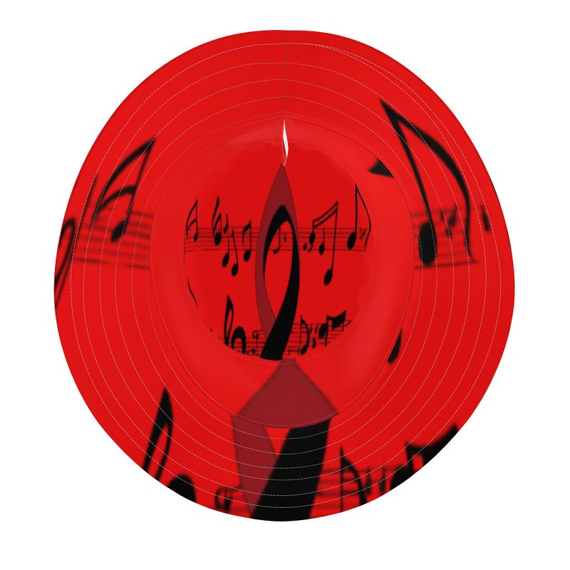 Musical Notes Bucket Hat with reversible music-themed design