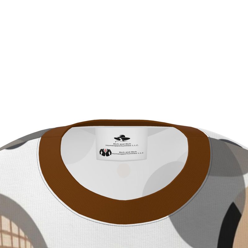 Oversized men's t-shirt in technical stretch jersey with circular dimension print — rear view