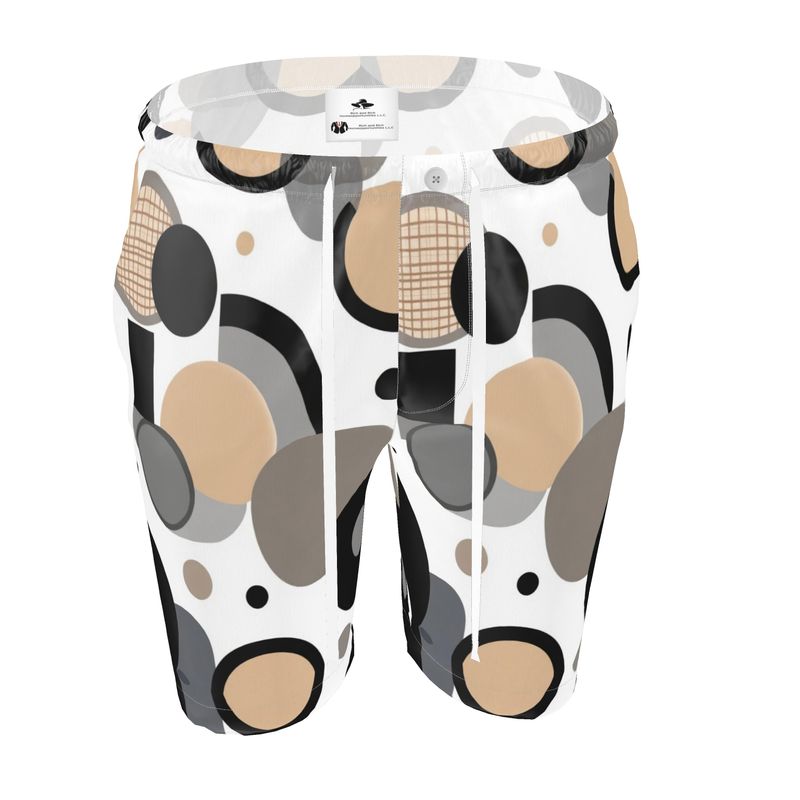 Men's luxury pajama shorts in relaxed fit with waist and hip sizing information