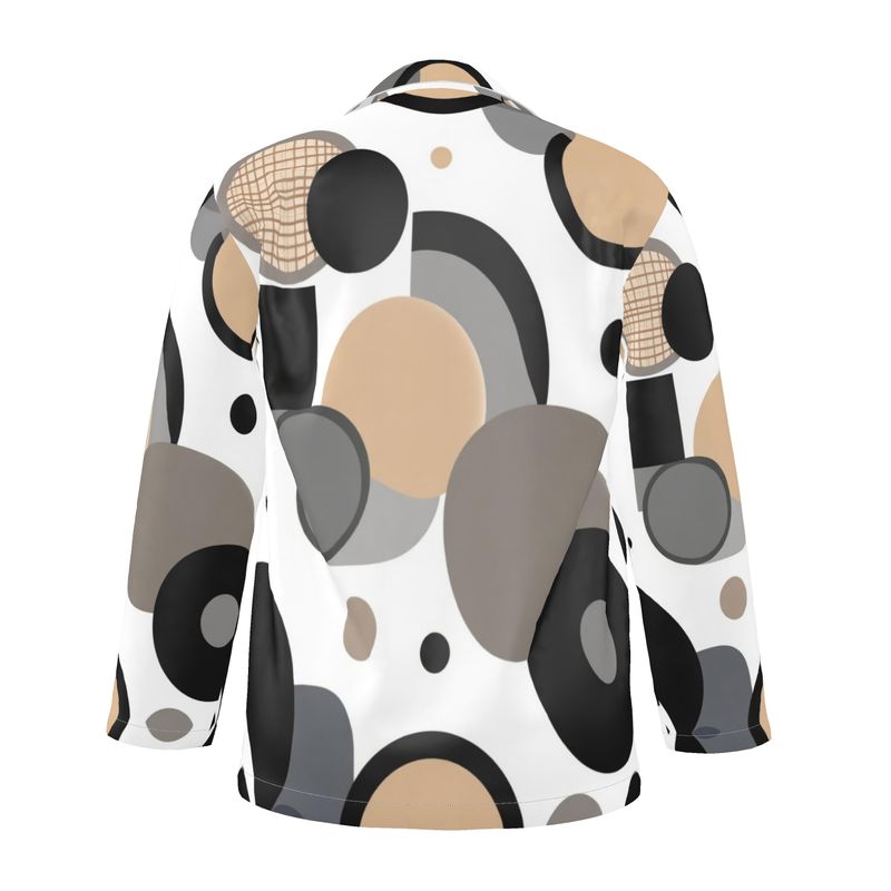 Men's Luxury Pajama Shirt in lightweight fabric with mother of pearl buttons and circular design
