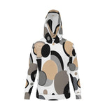 Unisex relaxed-fit hoodie with Circular Dimensions print on woven 100% polyester fabric and hood