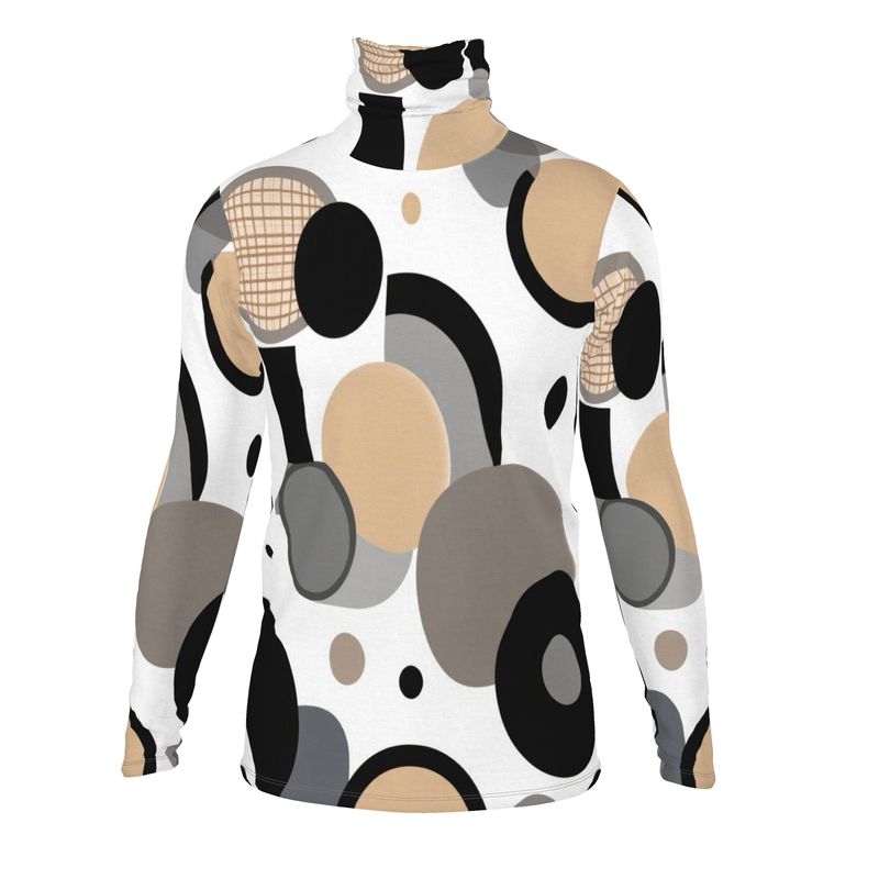 Men's slim-fit roll neck sweater with Circular Dimensions print in fitted long-sleeve silhouette — alternate view