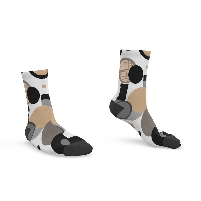 Circular Dimension designer breathable unisex cotton socks with ribbed arch support