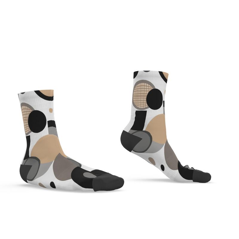 Circular Dimension designer breathable unisex cotton socks with ribbed arch support