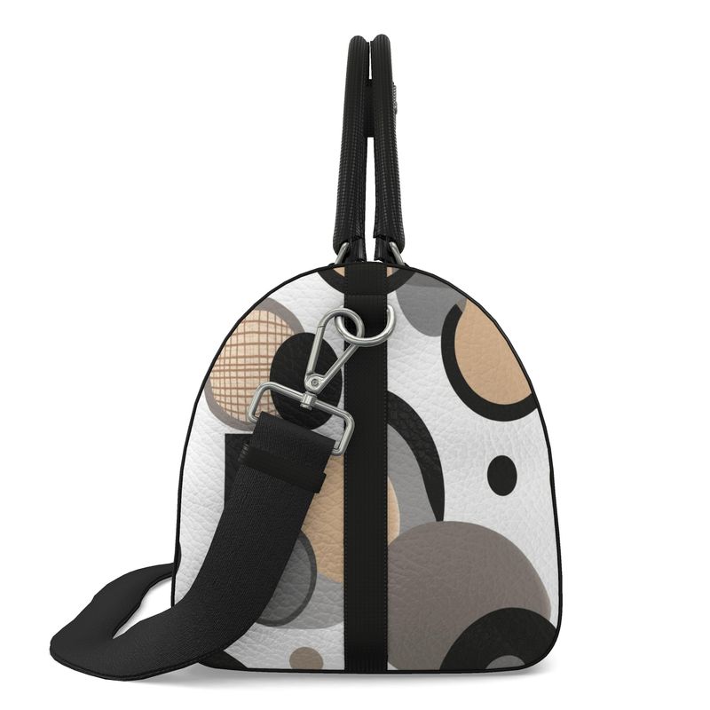 Handmade premium Nappa leather duffle bag with double zip and faux suede lining