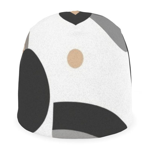 Beanie Circular Dimension made from recycled poly jersey with reversible turn-up trim